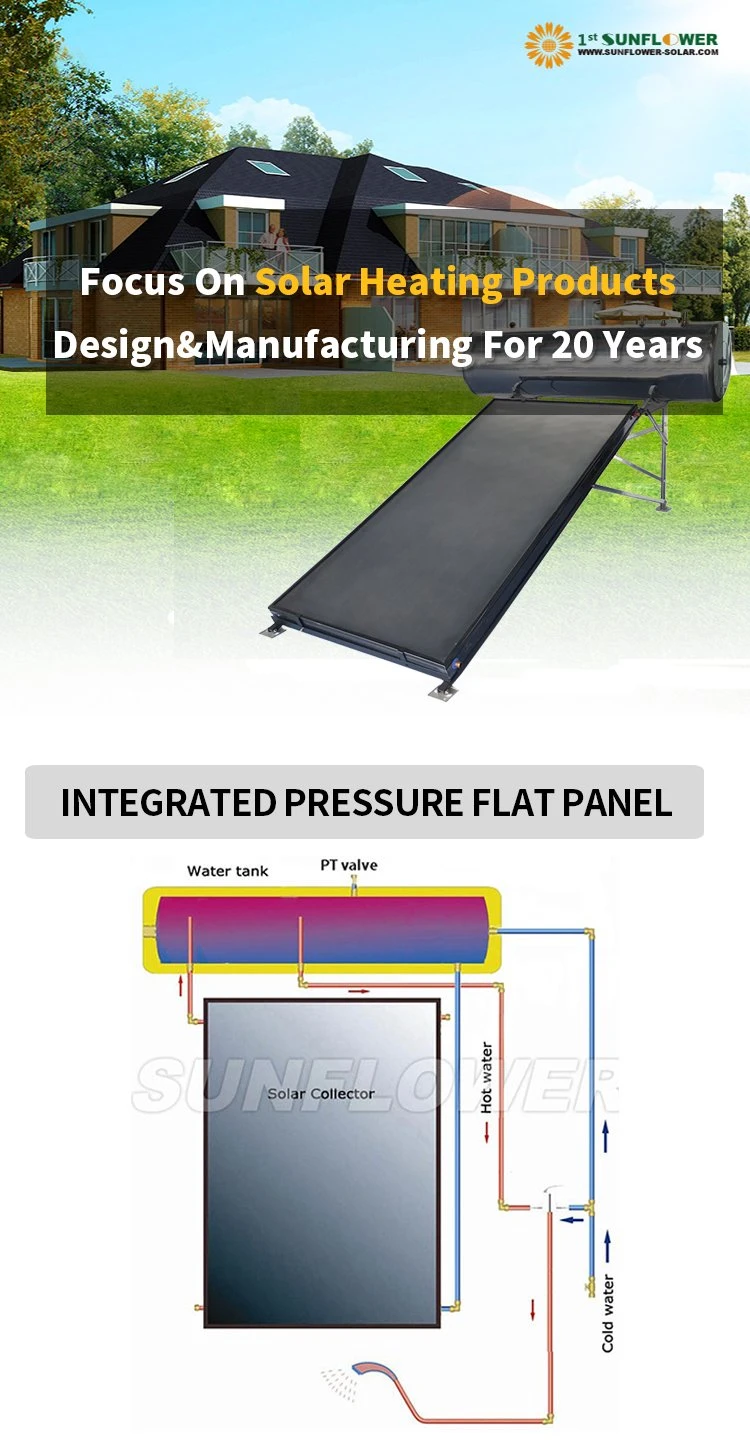 200L Integrated Pressurized Flat Plate Solar Water Heaters with Solar Keymark & SRCC
