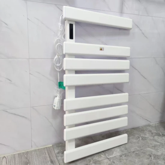 Fournitures d'usine de chauffe-serviettes électriques à barre plate blanche de salle de bains personnalisée